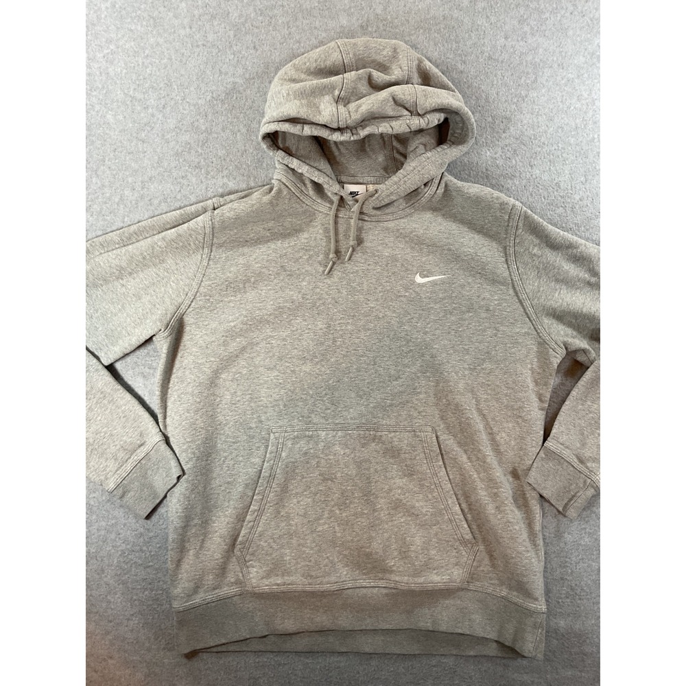 Nike Club Fleece Hoodie Mens Large Grey Pullover‎ Swoosh 611457-063 1020